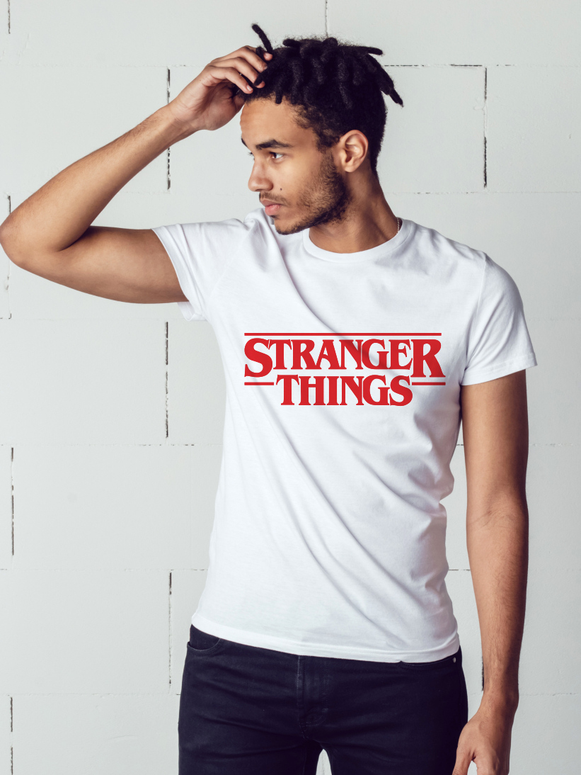 Tricou Barbati Stranger Things Alb