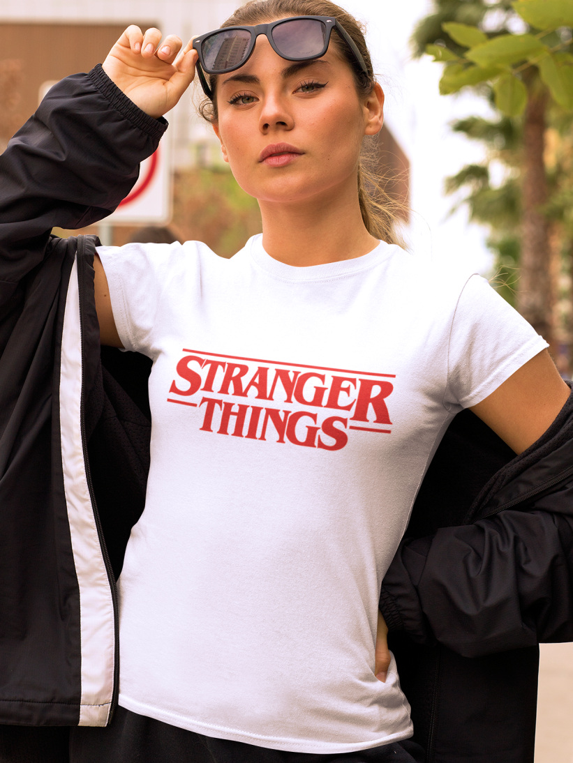 Tricou Stranger Things Alb