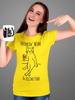 TRICOU DRINKIN WINE AND FELINE FINE GALBEN