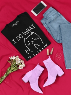 TRICOU I DO WHAT I WANT NEGRU DETALIU 2