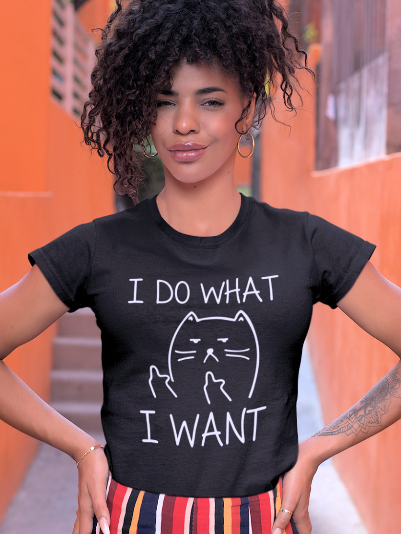 Tricou Pisică I Do What I Want Negru