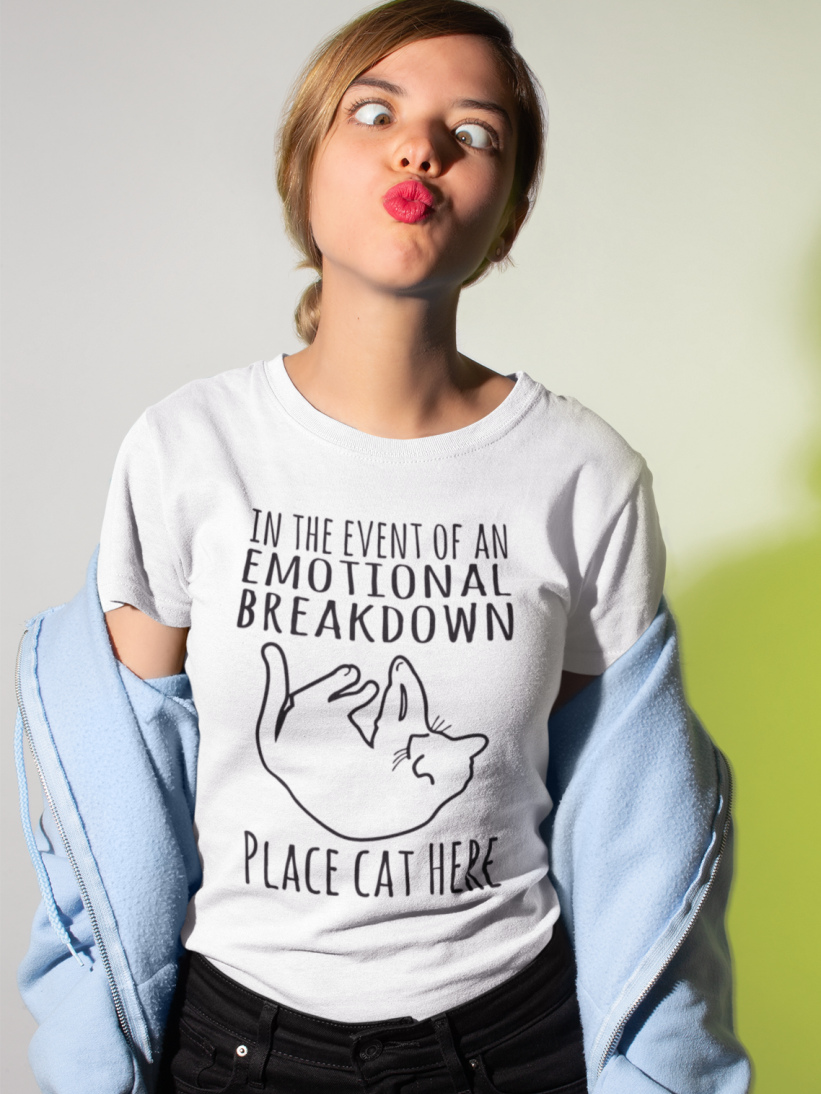 Tricou Alb Place Cat Here