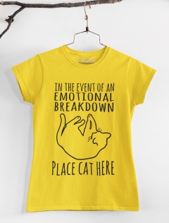 TRICOU IN THE EVENT OF AN EMOTIONAL BREAKDOWN PLACE CAT HERE GALBEN DETALIU