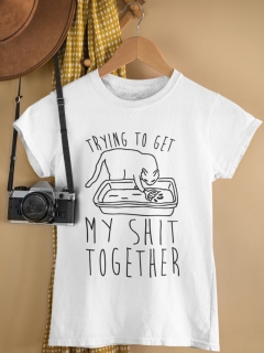 TRICOU TRYING TO GET MY SHIT TOGETHER ALB DETALIU 2