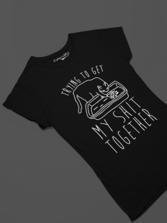 TRICOU TRYING TO GET MY SHIT TOGETHER NEGRU DETALIU 2