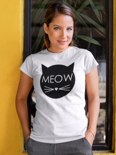 TRICOU MEOW CLASIC ALB