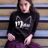 SWEATSHIRT CU PISICI MIAU NEGRU