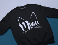 SWEATSHIRT CU PISICI MIAU NEGRU 2