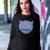 SWEATSHIRT CU PISICI NEGRU MEOW GLITTER SILVER 1