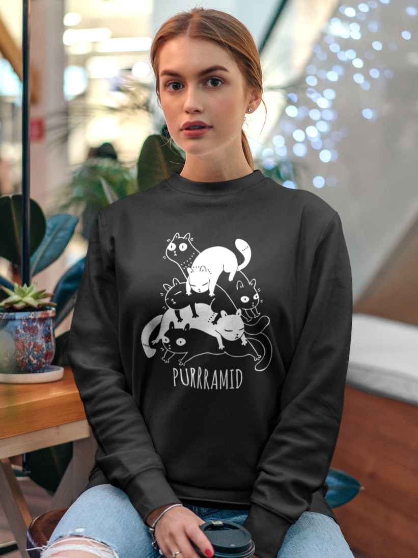 Sweatshirt cu Pisici Purrramid
