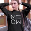 SWEATSHIRT NEGRU MEOW ART