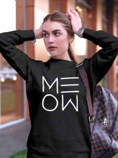 SWEATSHIRT NEGRU MEOW ART