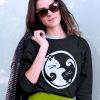 SWEATSHIRT NEGRU YIN YANG PISICI