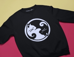 SWEATSHIRT NEGRU YIN YANG PISICI 2