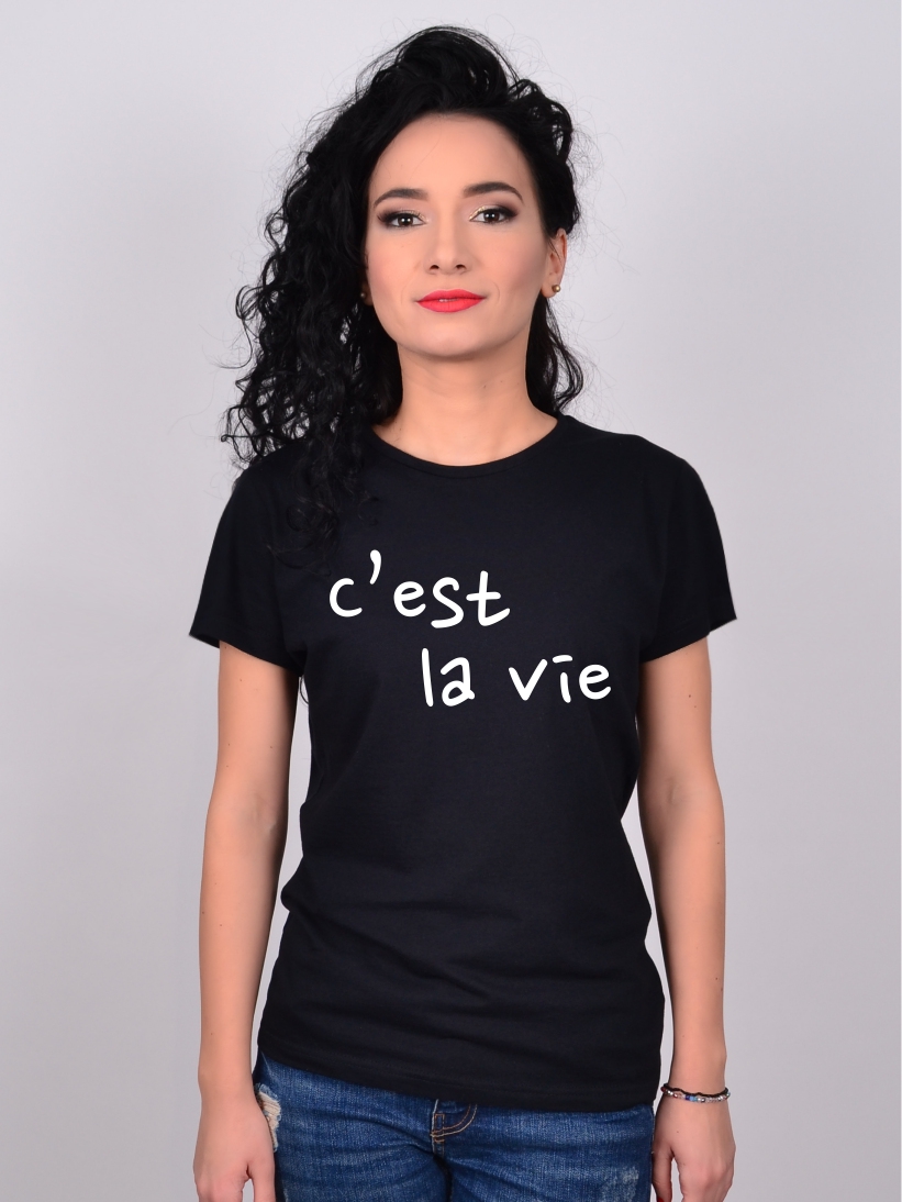 Tricou Negru C'est la Vie Sale