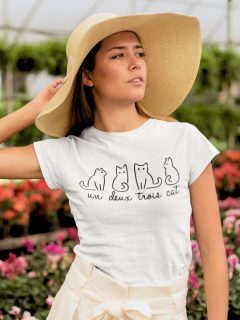 TRICOU ALB UN DEUX TROIS CAT