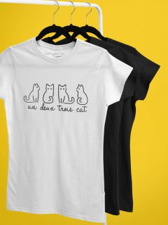 TRICOU ALB UN DEUX TROIS CAT DETALIU 2