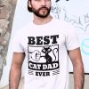 TRICOU BARBATI BEST CAT DAD EVER ALB