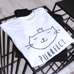 TRICOU PURRFECT PRINCESS CAT ALB DETALIU