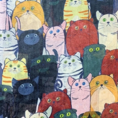 ESARFA CU PISICI AUTUMN SPIRIT DETALIU