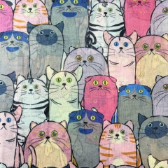 ESARFA CU PISICI CHERRY BLOSSOM DETALIU