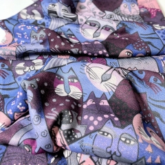 ESARFA CU PISICI GROASA ALBASTRA DETALU 2