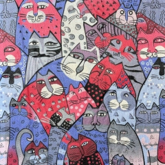 ESARFA CU PISICI GROASA BORDO DETALIU