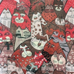 ESARFA CU PISICI GROASA MARO DETALIU