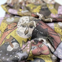 ESARFA CU PISICI GROASA OLIV DETALIU 2 1