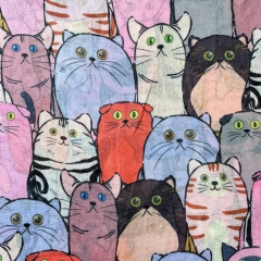 ESARFA CU PISICI LAVANDER PASSION DETALIU