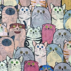 ESARFA CU PISICI PINK DELIGHT DETALIU