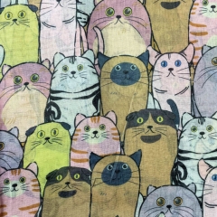 ESARFA SUBTIRE CU PISICI CAPPUCCINO LOVE DETALIU