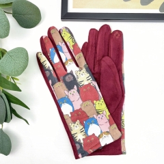 MANUSI BORDO CU PISICI COLORATE