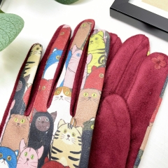 MANUSI BORDO CU PISICI COLORATE 3