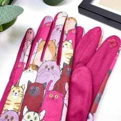 MANUSI FUCSIA CU PISICI COLORATE 2