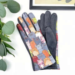 MANUSI GRI CU PISICI COLORATE