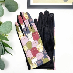 MANUSI NEGRE CU PISICI COLORATE