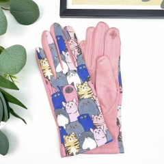 MANUSI ROZ CU PISICI COLORATE