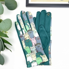 MANUSI VERZI CU PISICI COLORATE