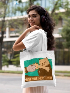 SACOSA PISICA BEST CAT MOM EVER DETALIU