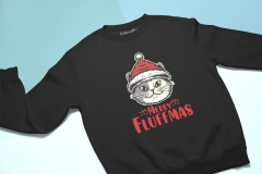 SWEATSHIRT CRACIUN PISICA MERRY FLUFFMAS 2
