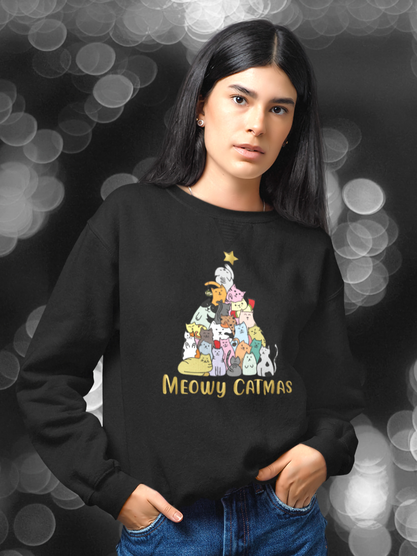 Sweatshirt cu Pisici Meowy Catmas