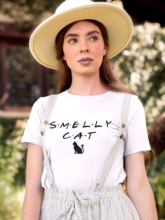 TRICOU PISICA FRIENDS SMELLY CAT ALB
