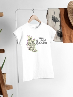 TRICOU PISICA THE 5 AM CLUB NEGRU ALB 2