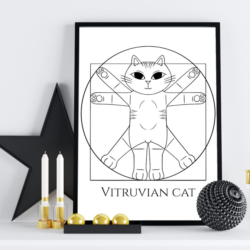 Tablou cu Pisică Vitruvian Cat
