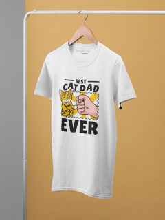 TRICOU BEST CAT DAD EVER ALB 2