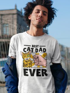 TRICOU BEST CAT DAD EVER ALB