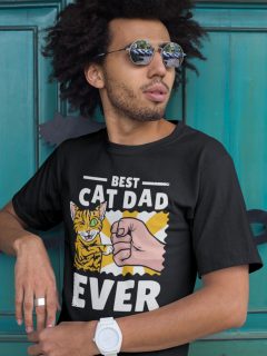 TRICOU BEST CAT DAD EVER NERGU