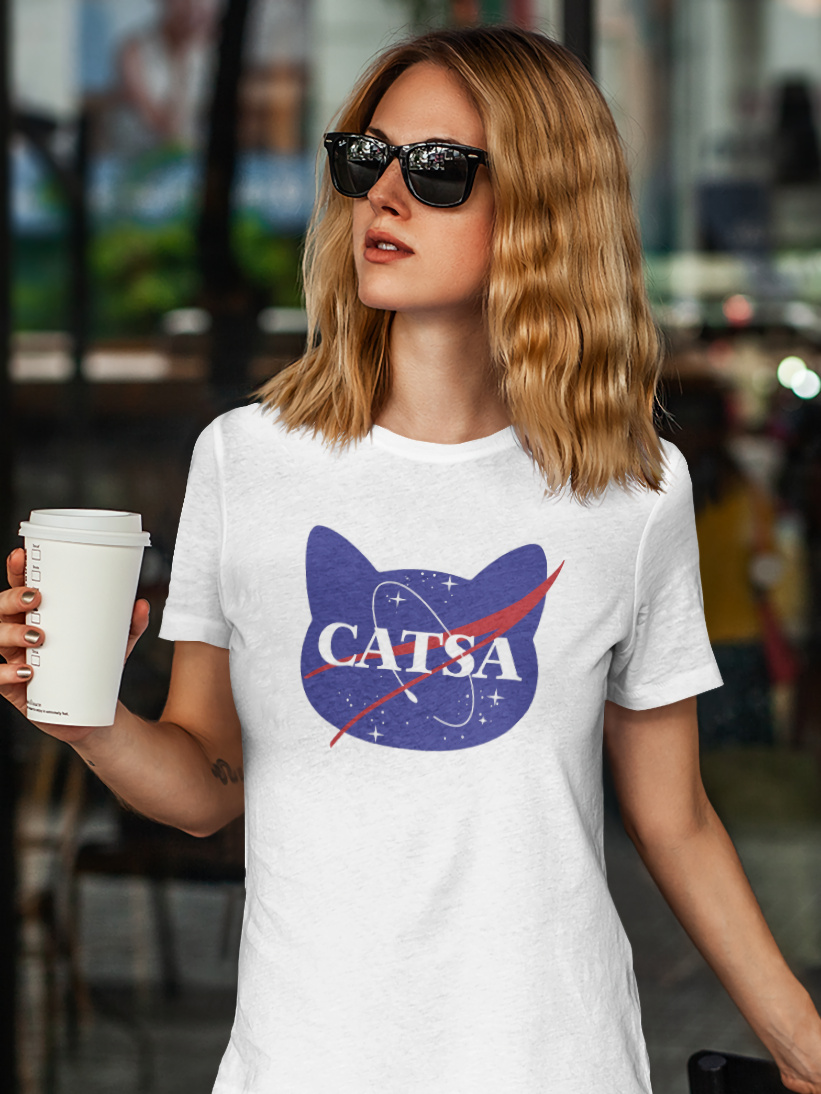 Tricou Alb Pisică Catsa