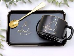 CEASCA CU FARFURIE NEAGRA PISICA LOVE